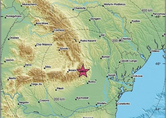 Земетресение с магнитуд от 3,4 по скалата на Рихтер е регистрирано край Вранча